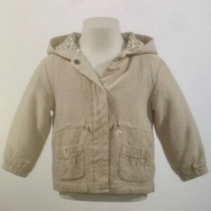 Kids Beige Hooded Jacket